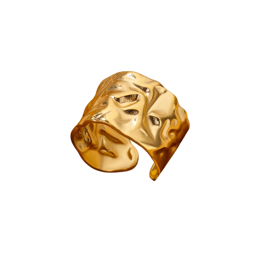 Bague or en acier inoxydable