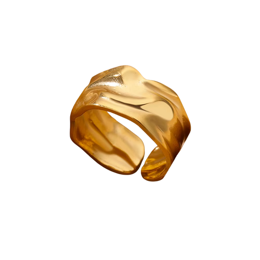 Bague or en acier inoxydable